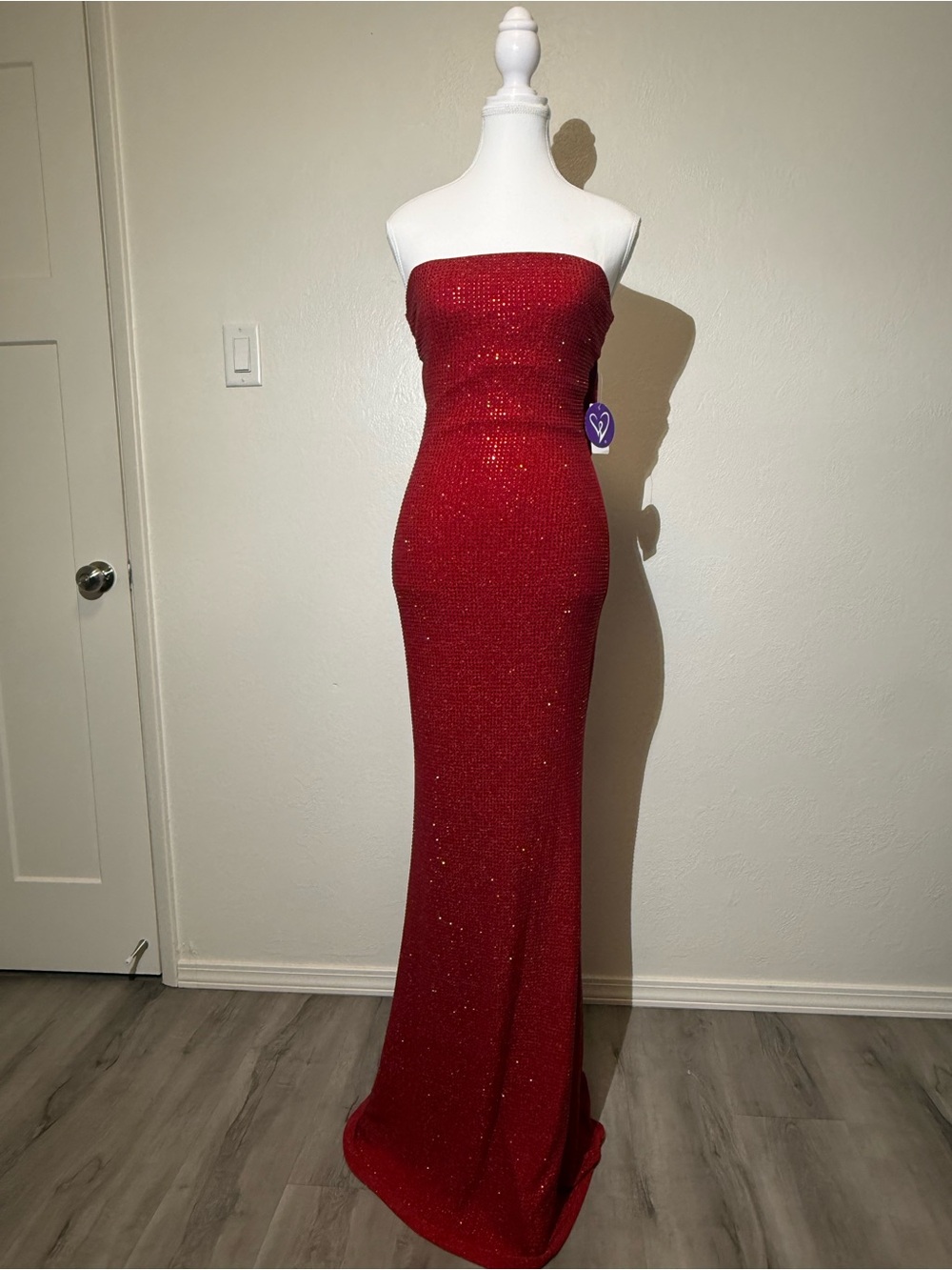 Windsor Strapless Red Rhinestone